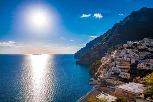 a view of positano on the amalfi coast at Hotel Eden Roc in Positano