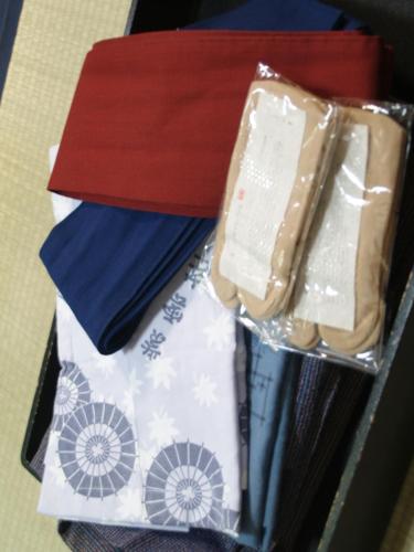 a pile of wrapping paper and wrapping packets at Shiunso in Hakone