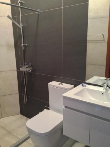 een badkamer met een toilet en een wastafel bij House near Fontelo in Viseu