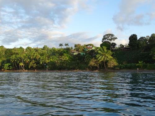 a view of a beach from a boat on a body of water at Hostel Osa Tucan Drake in Drake