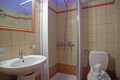 Koupelna v ubytování Arion Hotel