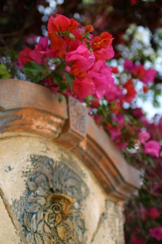 a vase with flowers on top of it at The Patrician Hollywood Universal in Pasadena