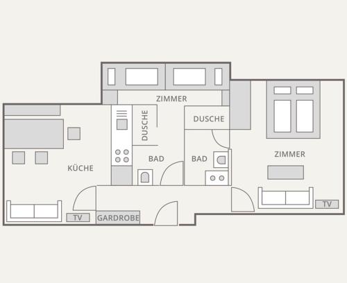 a floor plan of a house at Gästehaus Meusburger in Bezau