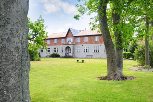 een groot huis met een boom ervoor bij Danhostel Haderslev in Haderslev