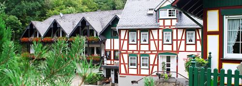 a house with a fence in front of it at Baunhöller-Mühle in Emmelshausen