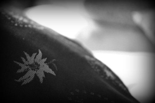 a black and white photo of a snowflake on a chair at Haus Susanne in Radstadt