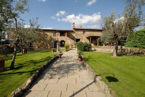 a stone walkway in front of a house at Special and Nice close to the Chianti in Bucine