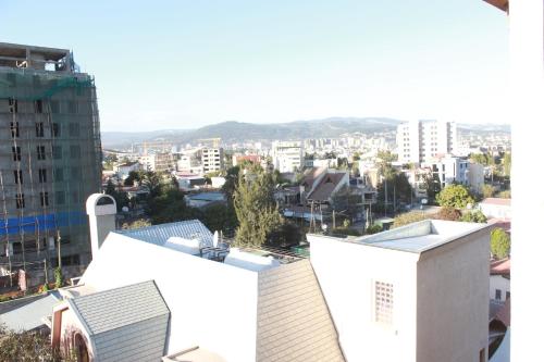 an aerial view of a city with buildings at Hotel Lobelia in Addis Ababa