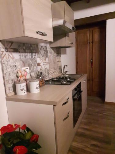 Η κουζίνα ή μικρή κουζίνα στο B&B Locanda Cistercense