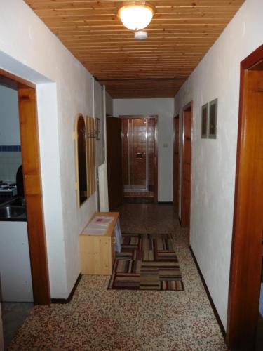 a room with a hallway with a kitchen and a room with a table at Hilde in Lungötz