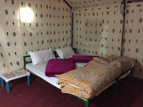 a room with a bed and a table in it at Himalayan Routes Camp Sarchu in Sir Bhum Chun