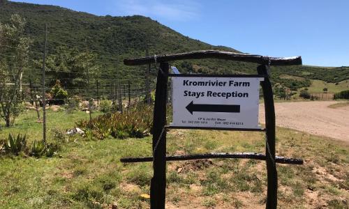 a sign that reads korman farm stay reception at Kromrivier Farm Stays & B&B Near Addo Elephant Park in Paterson