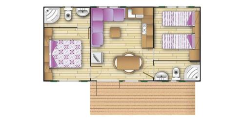 a floor plan of a room with a bathroom at Camping villaggio L'Ultima spiaggia in Bari Sardo