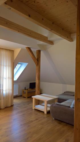 a living room with a couch and a table at Apartments SMAG Obere Burgstraße in Pirna