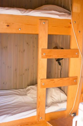 a bunk bed with a ladder to a bunk bed at First Camp Moraparken - Dalarna in Mora