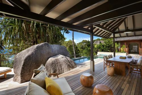 Bazén v ubytování Six Senses Zil Pasyon, Seychelles nebo v jeho okolí