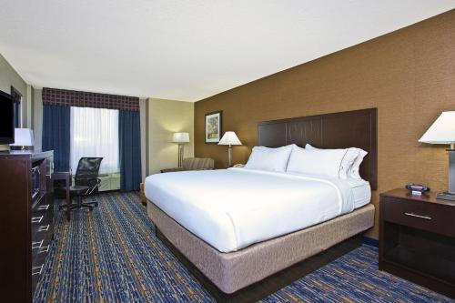 a hotel room with a large bed and a television at Holiday Inn Express and Suites Pittsburgh West Mifflin by IHG in West Mifflin