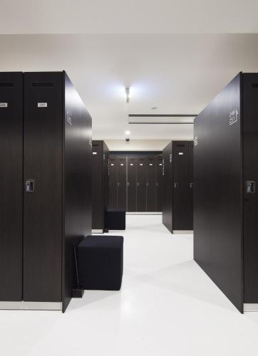 a row of lockers in a locker room at Tokyo Ariake Bay Hotel in Tokyo