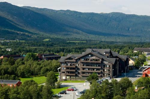 Blick auf Highland Lodge aus der Vogelperspektive