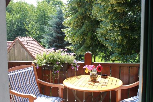 Balkoni atau teres di Traumhaftes Elb-Chalet