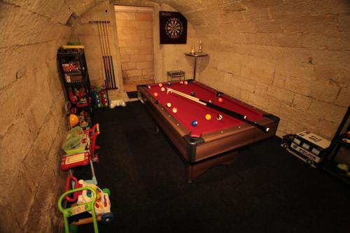 an overhead view of a pool table in a room at Villa Arizona in Bad Schandau