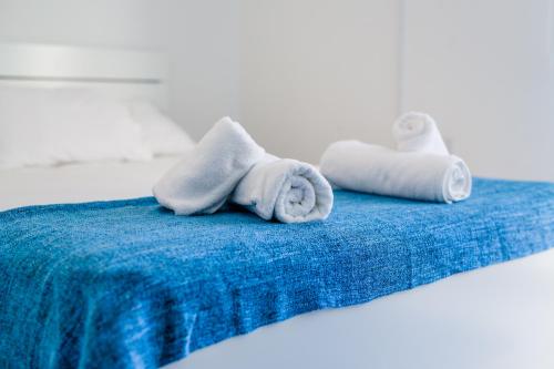 Postel nebo postele na pokoji v ubytování Krasas Beach Apts