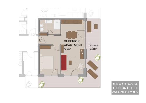 Půdorys ubytování KRONPLATZ CHALET WALCHHORN - Brunico, Dolomites