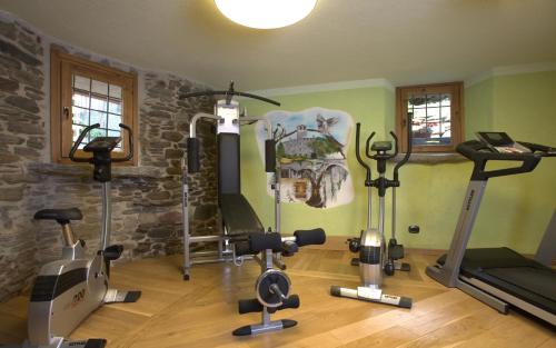 a gym with several exercise equipment in a room at Il Fienile della Nonna in Introd