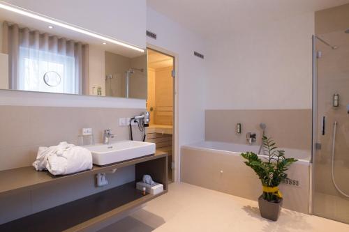 Vonios kambarys apgyvendinimo įstaigoje Vitus Steyr Hotel & SPA Suites
