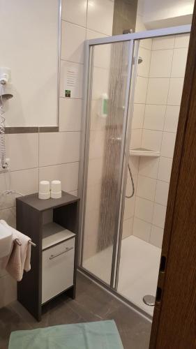 Koupelna v ubytování Hotel Pension Oswald