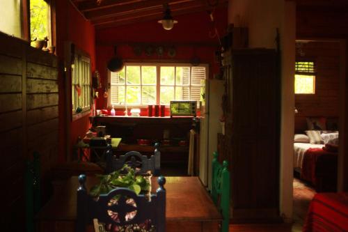 a room with a halloween decoration in a house at Cabaña Los Alcanfores in Tigre