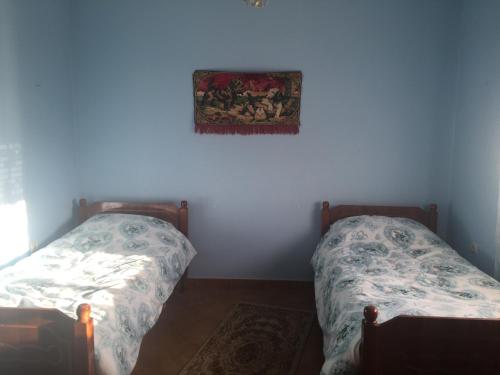 Tempat tidur dalam kamar di Vila Ridvani