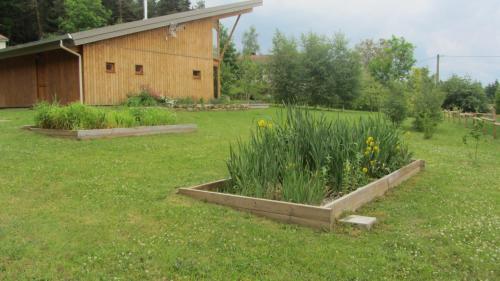 a garden with some plants in a yard at La Clé des Champs in Grazac