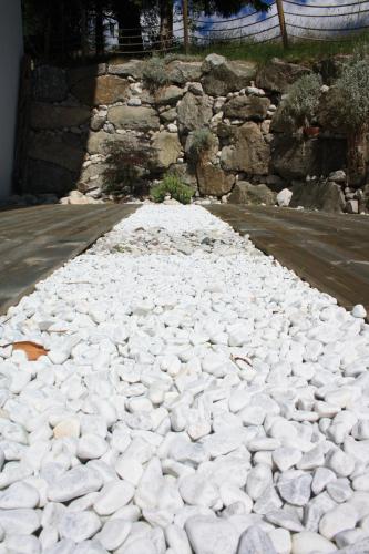 a pile of rocks on the side of a road at Landhotel Wolf in Leutasch
