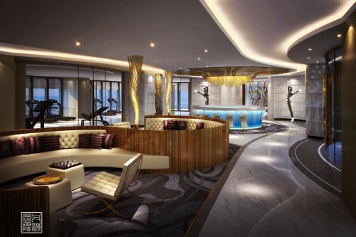a rendering of a hotel lobby with a tub at Wyndham Grand Foshan Gaoming in Gaoming