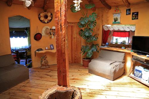 Cabañas Ecologicas Valacircaにあるテレビまたはエンターテインメントセンター