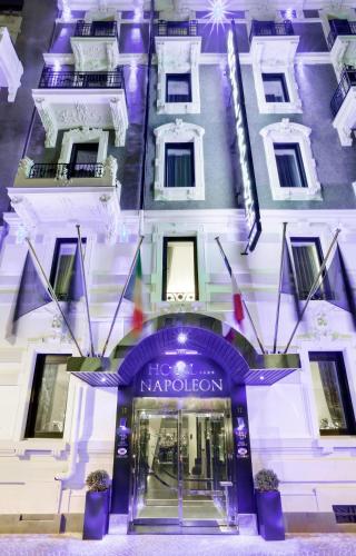 a rendering of the entrance to a kapoli hotel at LHP Hotel Napoleon in Milan
