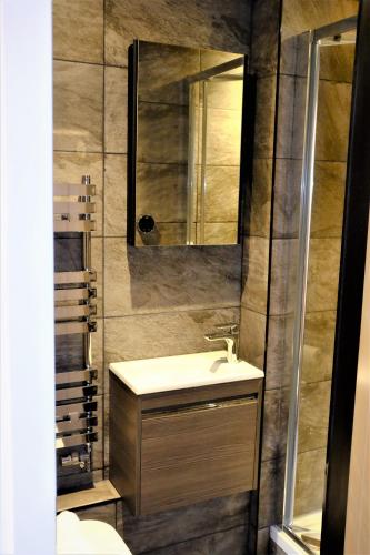 a bathroom with a sink and a mirror at Cadmiae in Winchester