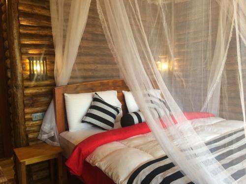 a bedroom with a bed with a mosquito net at Felicity Inn in Ella