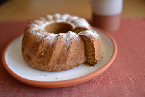 a bundt cake sitting on a plate on a table at Weingut Tauss in Leutschach