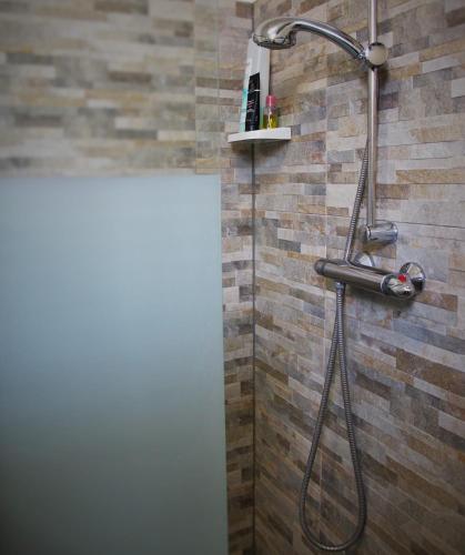 a shower with a shower head in a bathroom at Bed & Breakfast Delle Rose in Conegliano