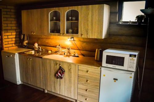 Kuchyň nebo kuchyňský kout v ubytování Guest Home "Būriņi"