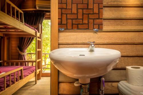 A bathroom at Bamboo Bungalow