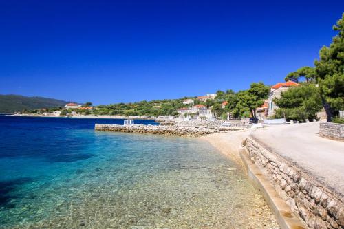 einen Strand neben einem Wasserkörper in der Unterkunft Apartment Lile in Kučište