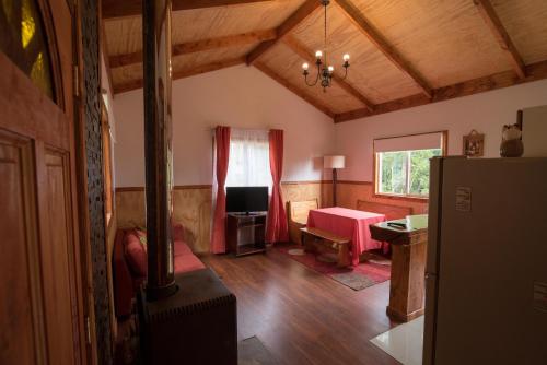 Ένα ή περισσότερα κρεβάτια σε δωμάτιο στο Casa Arrayan Alto