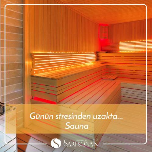 a sauna is shown with the words gini superstar sauna at Sarıkonak Boutique & Spa Hotel Amasya in Boğazköy
