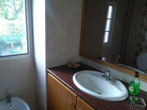 ポンタ・デルガダにあるCasa da Ladeiraのバスルーム(洗面台、鏡付)