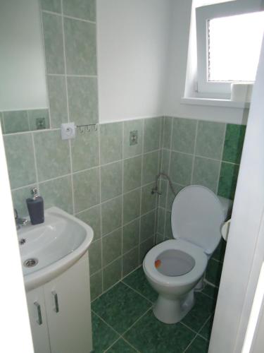 a bathroom with a toilet and a sink at Ubytování Carmen in Česká Skalice