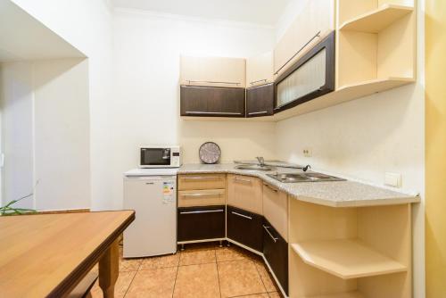 Кухня или мини-кухня в Apartment at Malaya Zhytomyrska 5
