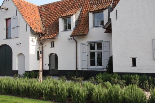 科克賽德－巴德的住宿－de Gasterie，白色房子,有红色屋顶